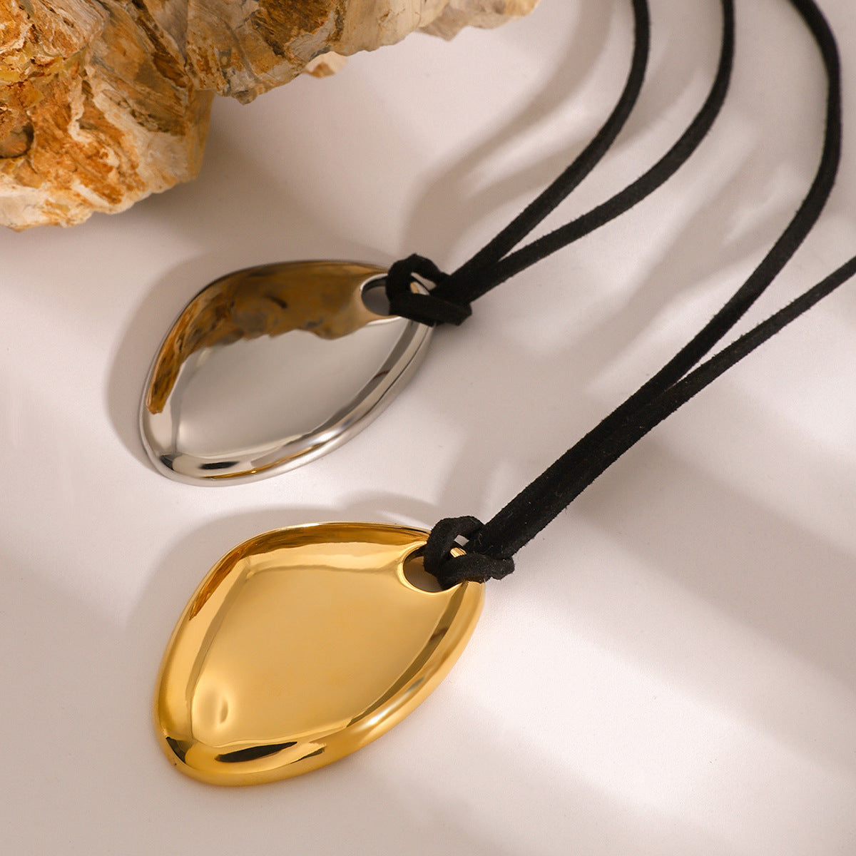 European And American Stainless Steel Geometric Irregular Pendants Necklace