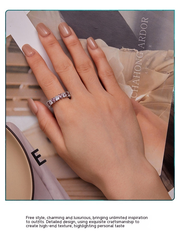 Silver Ziyun New S925 Silver Bright Heart Ring