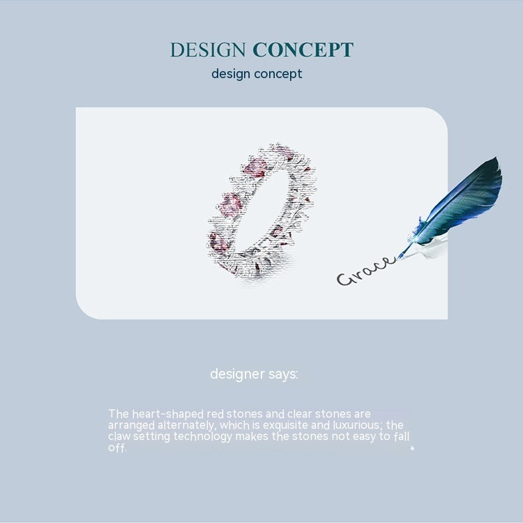 Silver Ziyun New S925 Silver Bright Heart Ring