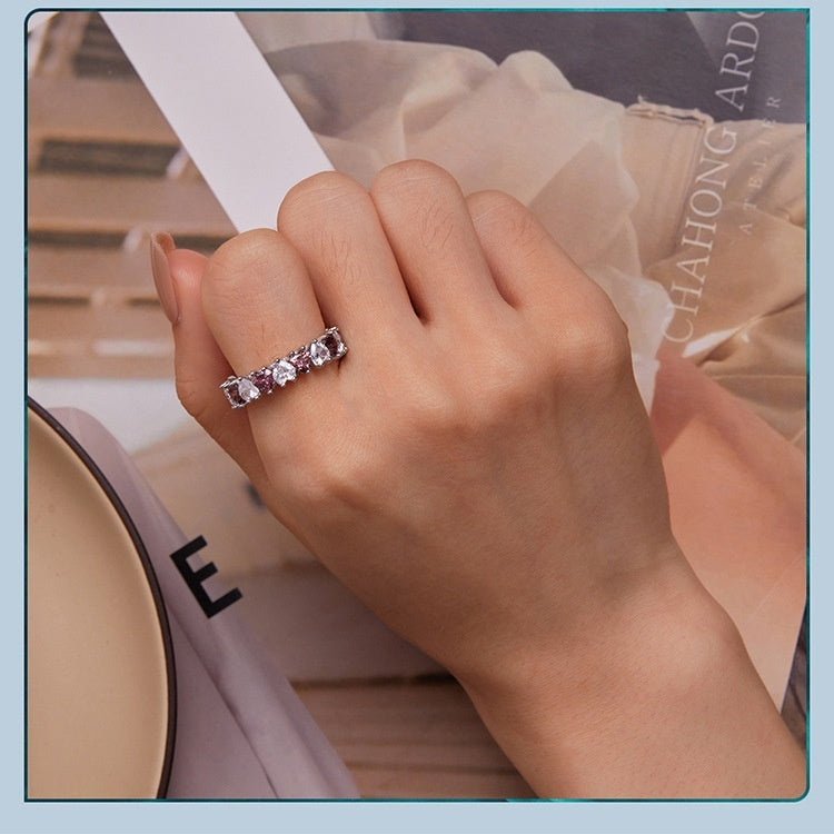 Silver Ziyun New S925 Silver Bright Heart Ring