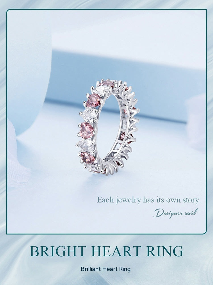 Silver Ziyun New S925 Silver Bright Heart Ring