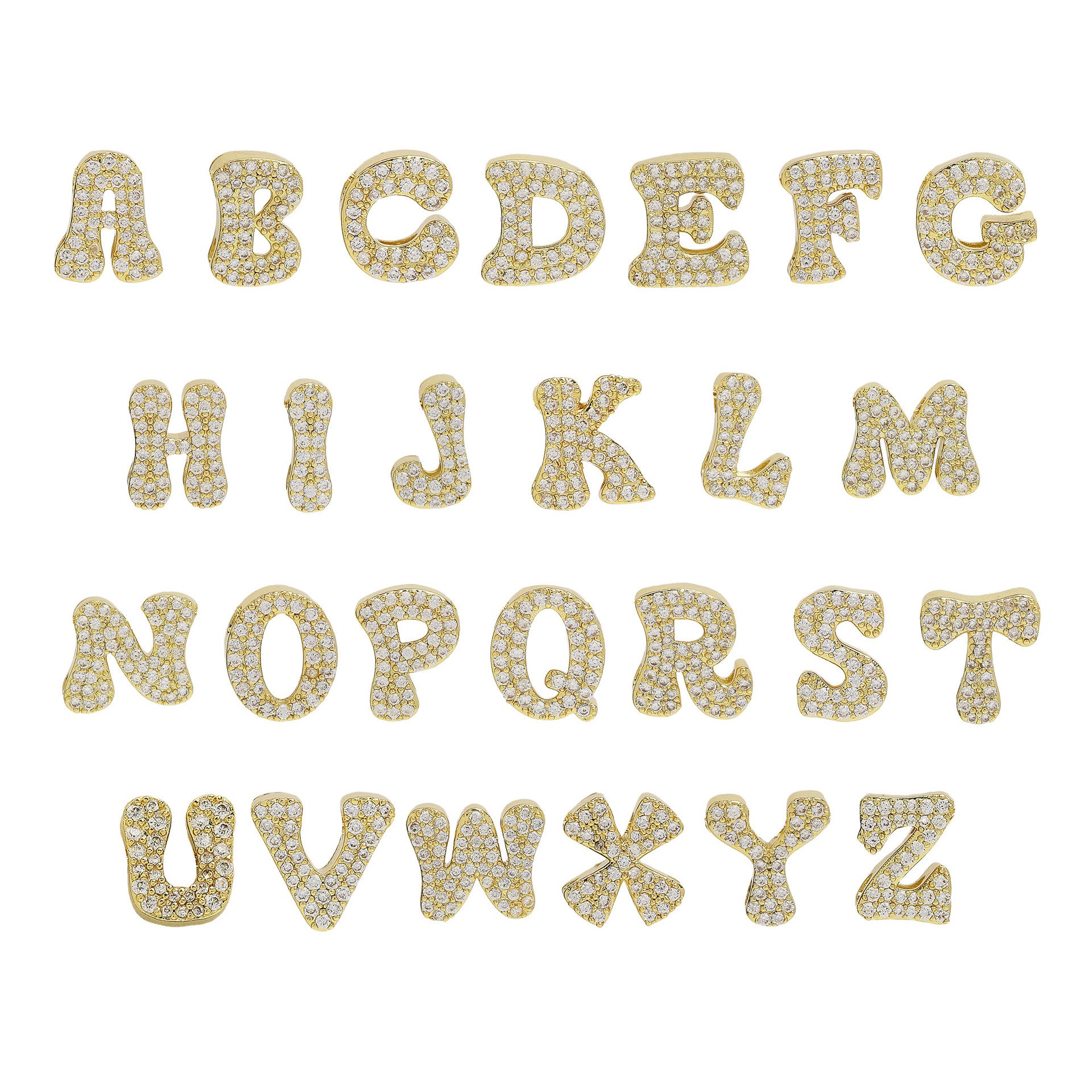 18K Brass Micro-inlaid DIY Name 26 Pendants